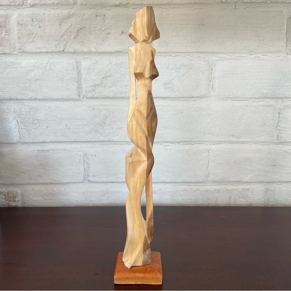 Nude Lady Wooden Art Nouveau Sculpture - Picture 7 of 14